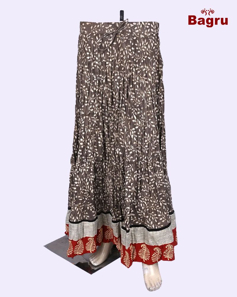 null- Jai Texart - Bagru - Jaipur- Sanganer. Hand Block printed Long Skirt 28 Kali