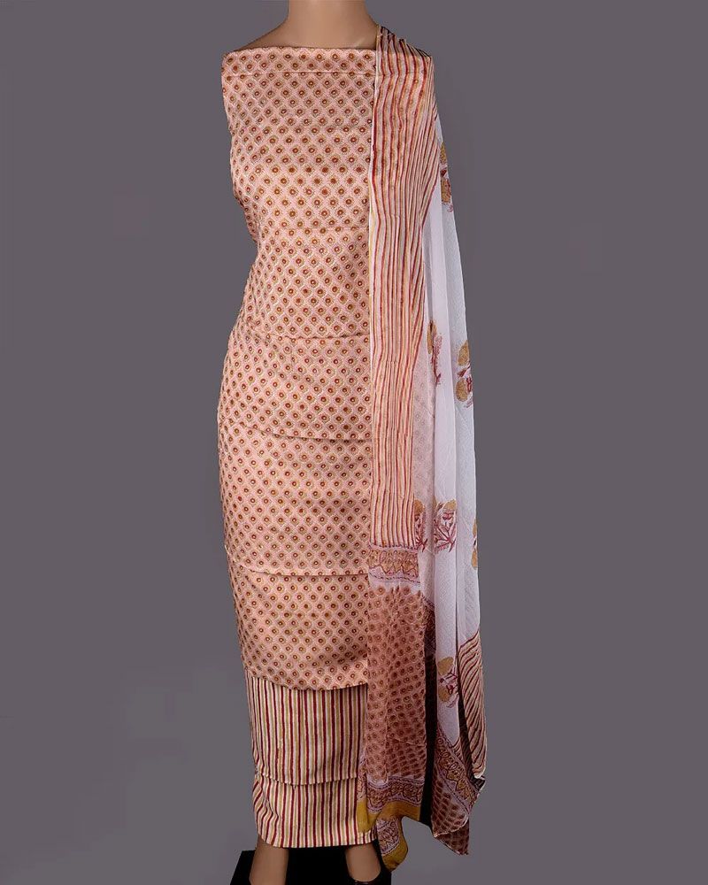 null- Jai Texart - Bagru - Jaipur- Sanganer. Hand Block printed Modal Ladies Dress Material Set