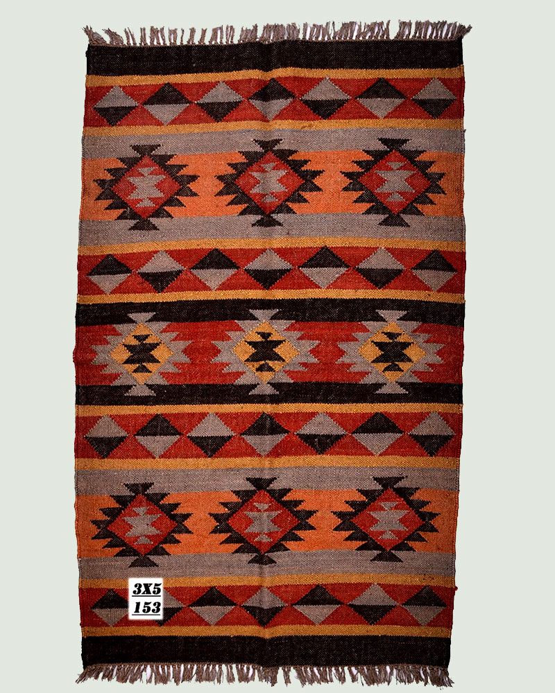 null- Jai Texart - Bagru - Jaipur- Sanganer. Hand Block printed Kilim Rugs
