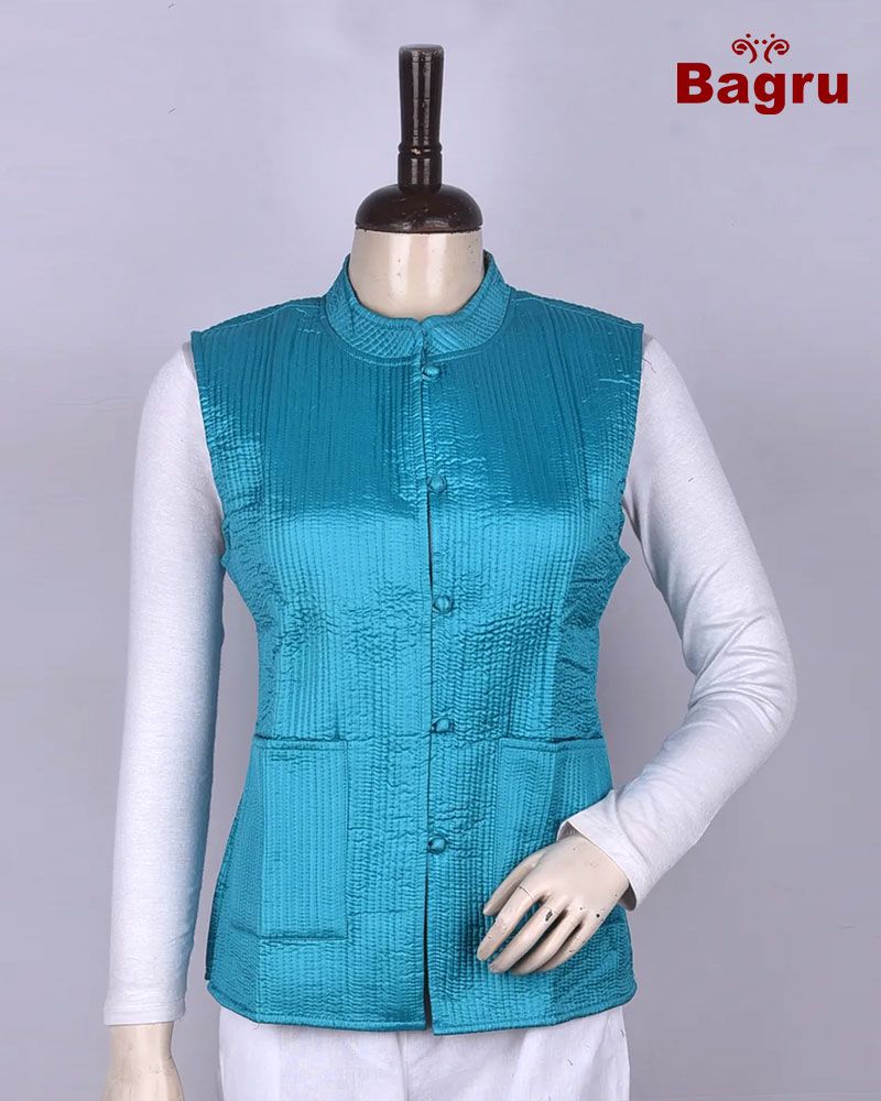 null- Jai Texart - Bagru - Jaipur- Sanganer. Hand Block printed Ladies Quilted Jacket
