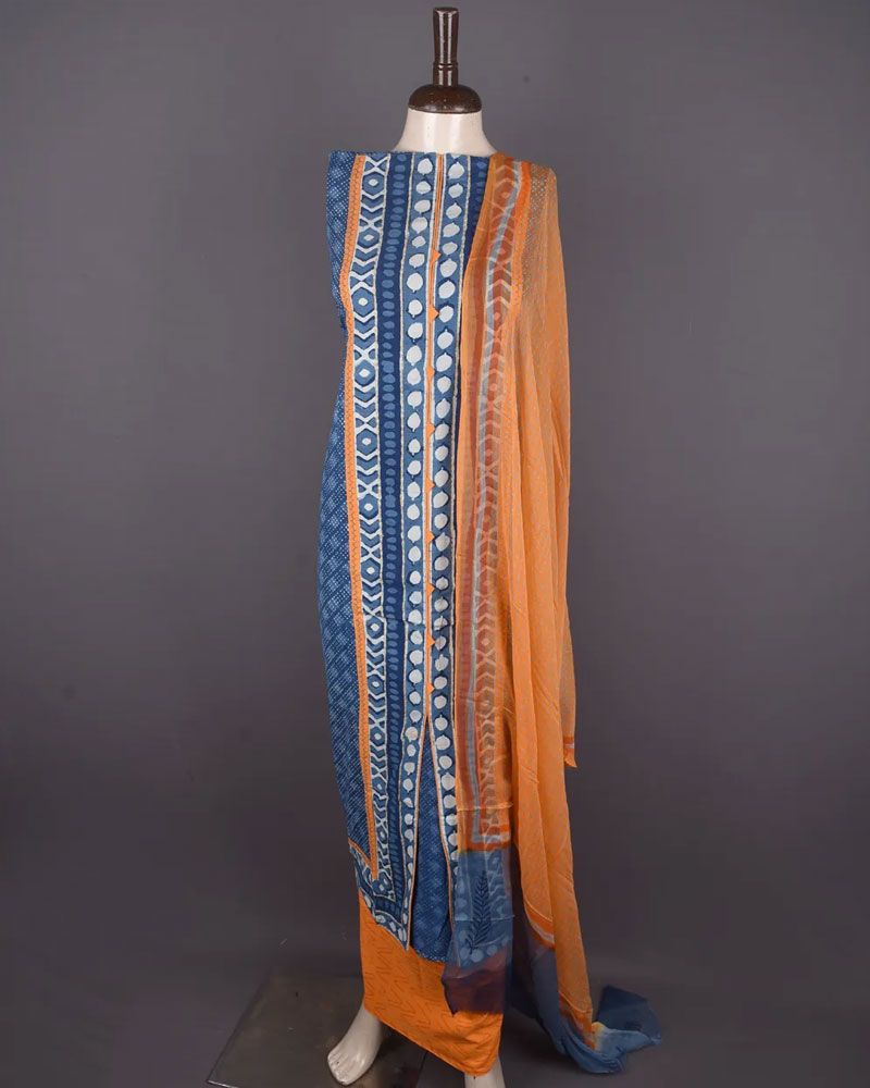 null- Jai Texart - Bagru - Jaipur- Sanganer. Hand Block printed Designer Cotton Dress Material Set