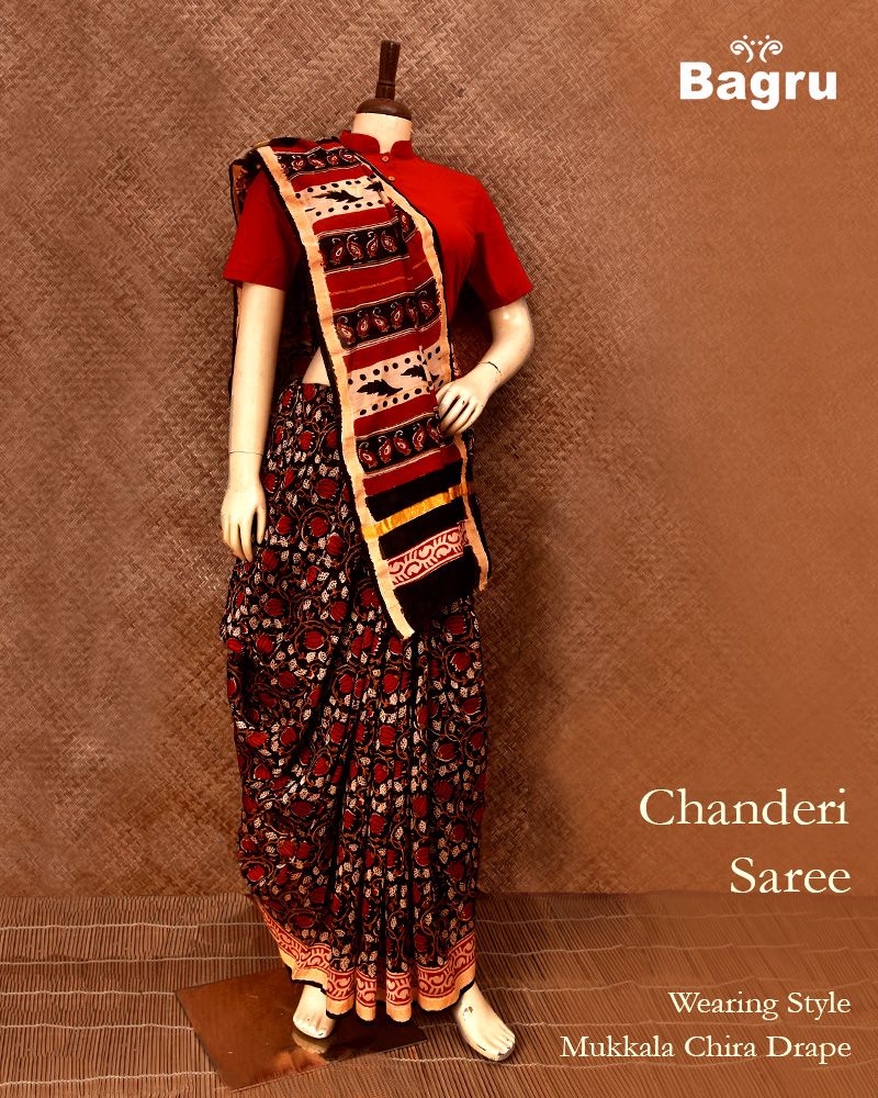 null- Jai Texart - Bagru - Jaipur- Sanganer. Hand Block printed Chanderi Block Printed Saree