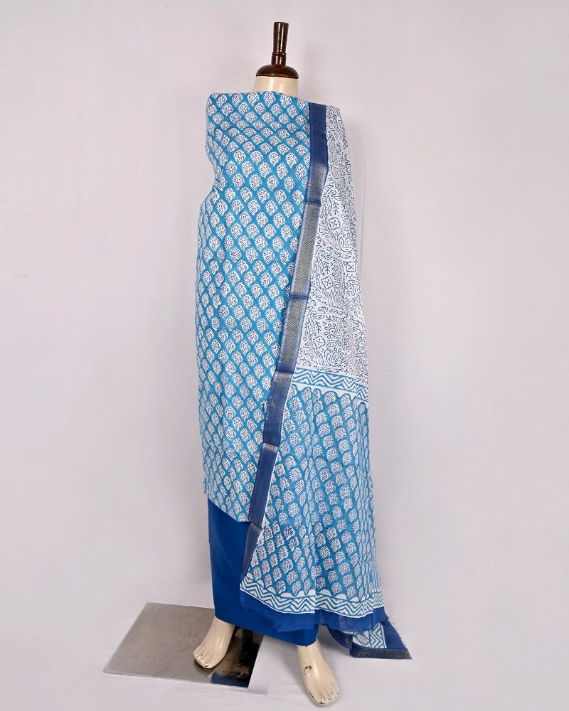 null- Jai Texart - Bagru - Jaipur- Sanganer. Hand Block printed Cotton Ladies Dress Material Set
