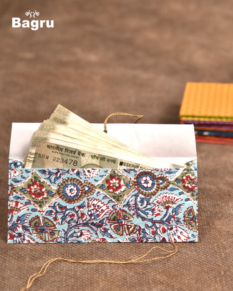 Modern Hand block printed envelopes by Wholesalers Manufacturers Exporter, Jai Texart for corporate festive gifting. - Jai Texart - Bagru - Jaipur- Sanganer. Hand Block printed Envelope