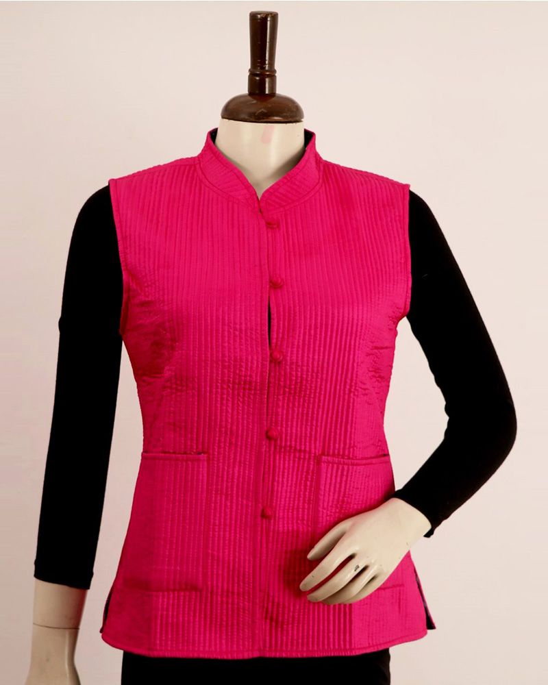 null- Jai Texart - Bagru - Jaipur- Sanganer. Hand Block printed Ladies Quilted Jacket