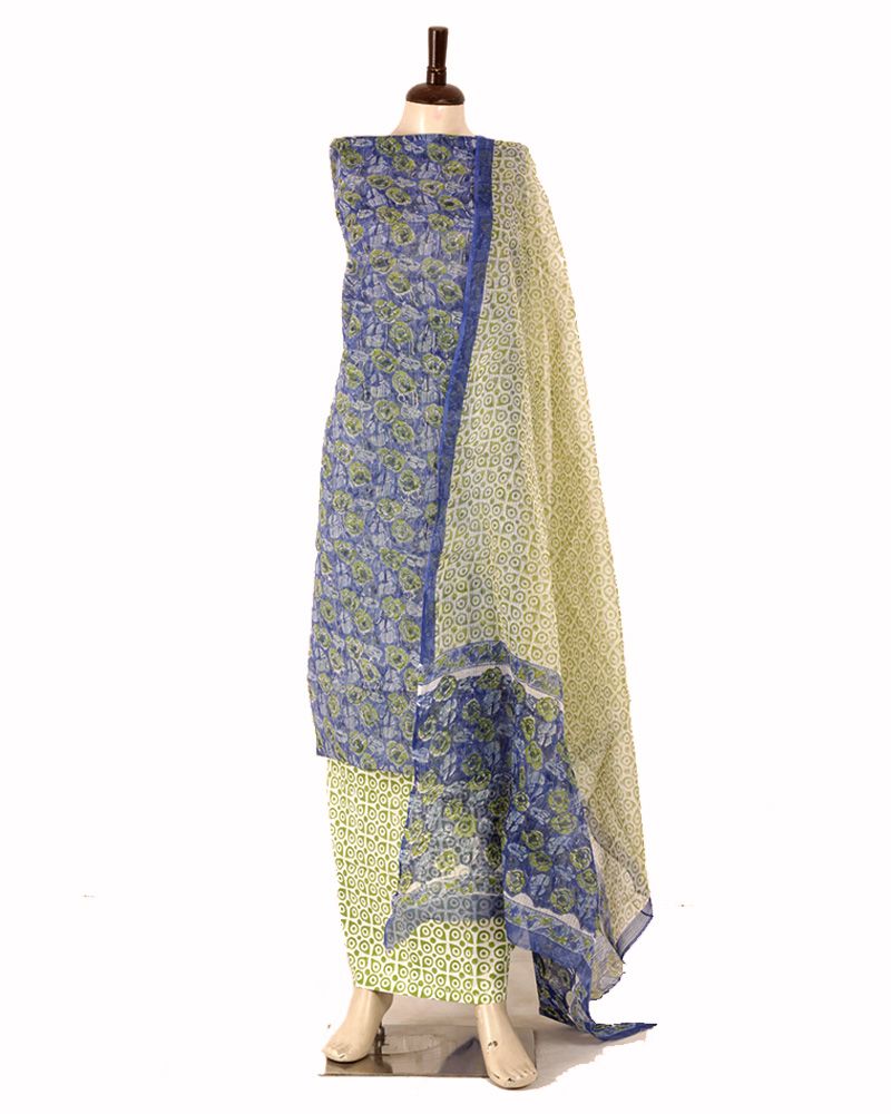 null- Jai Texart - Bagru - Jaipur- Sanganer. Hand Block printed Kota Doria Unstitch Dress Material Sets