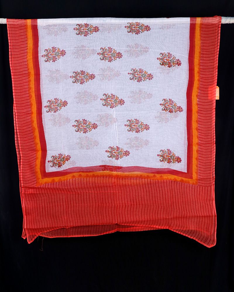 null- Jai Texart - Bagru - Jaipur- Sanganer. Hand Block printed Kota Doria Dupatta