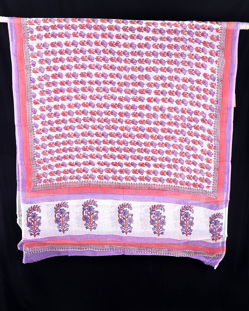 null- Jai Texart - Bagru - Jaipur- Sanganer. Hand Block printed Kota Doria Dupatta