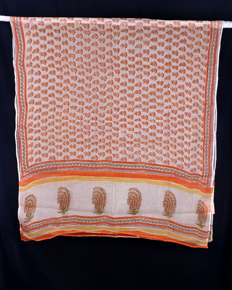 null- Jai Texart - Bagru - Jaipur- Sanganer. Hand Block printed Kota Doria Dupatta