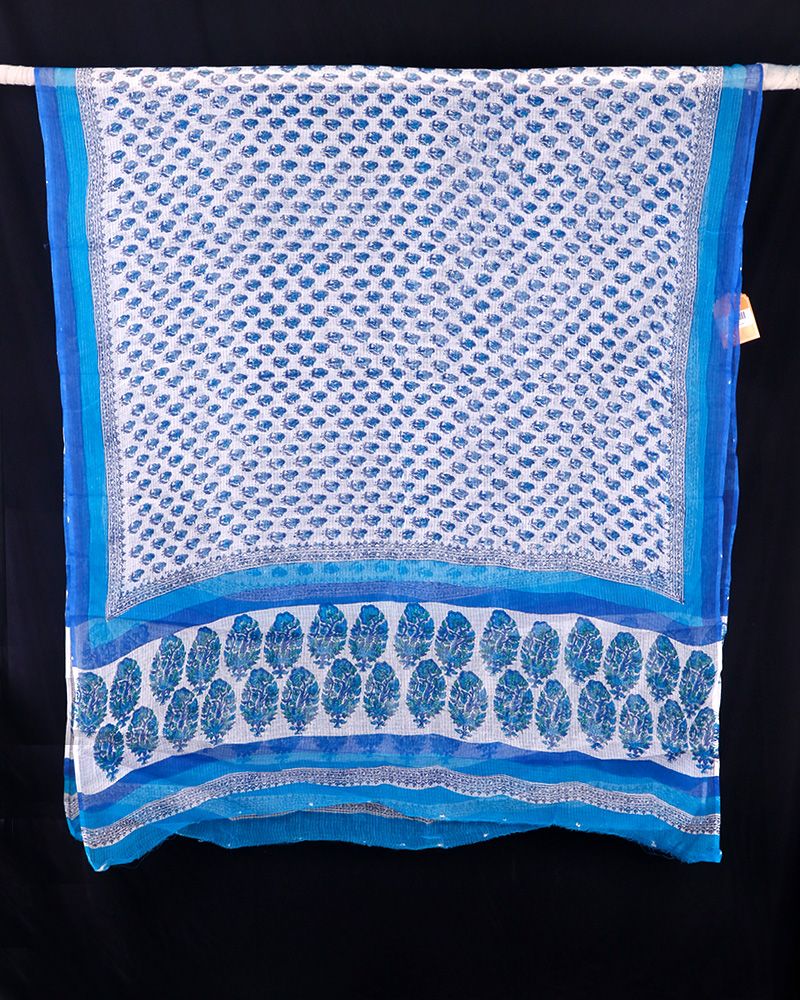 null- Jai Texart - Bagru - Jaipur- Sanganer. Hand Block printed Kota Doria Dupatta