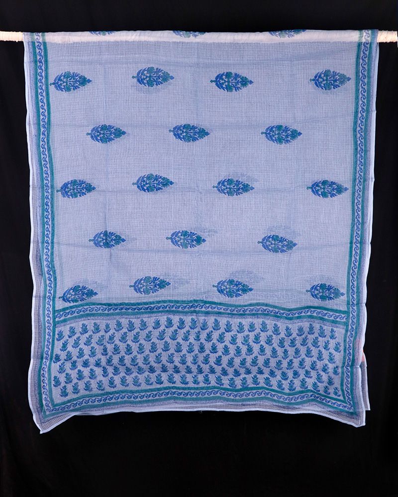 null- Jai Texart - Bagru - Jaipur- Sanganer. Hand Block printed Kota Doria Dupatta