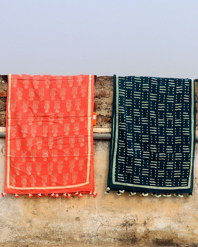 null- Jai Texart - Bagru - Jaipur- Sanganer. Hand Block printed Stoles