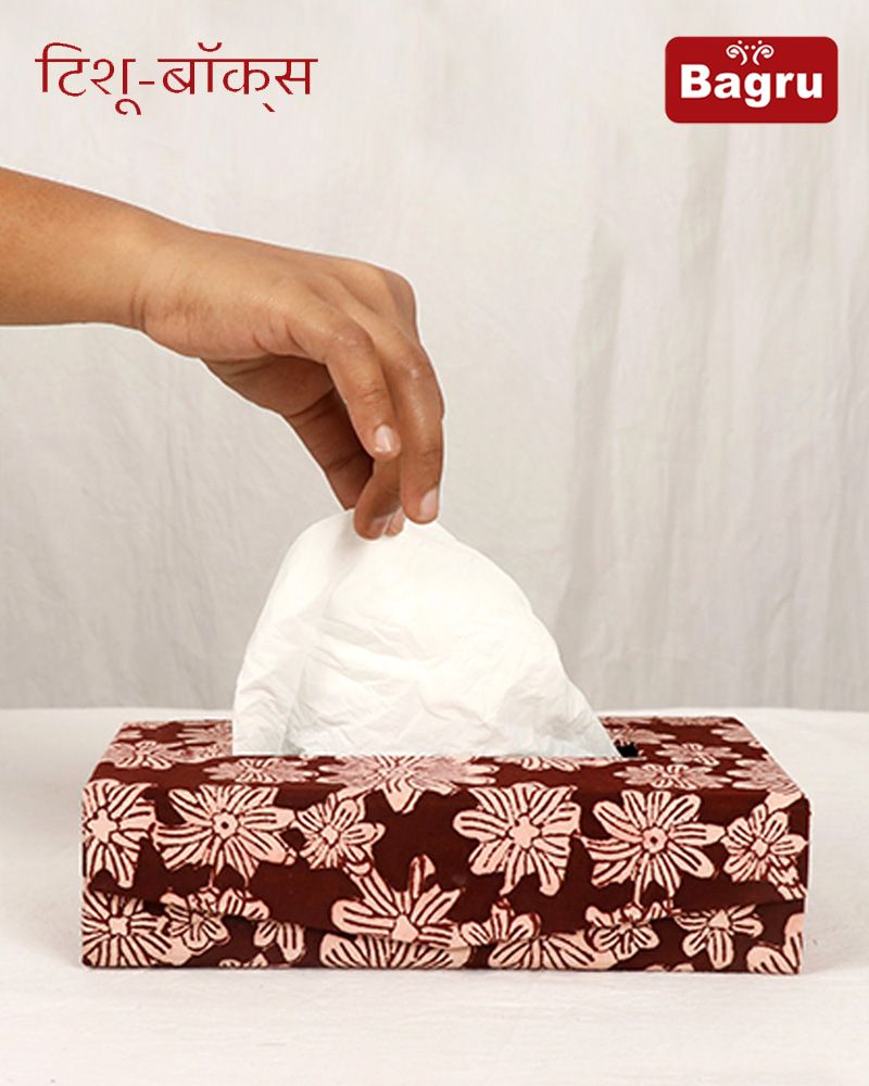 null- Jai Texart - Bagru - Jaipur- Sanganer. Hand Block printed Block Printed Tissue Box